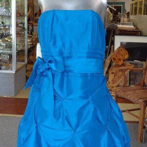Blue Teal Strapless Party Mini Dress